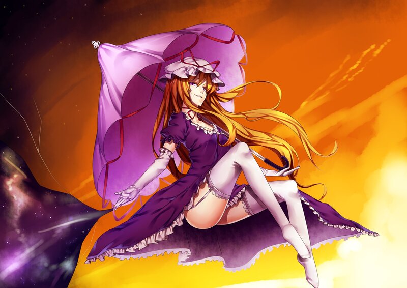 anime girl with purple dress