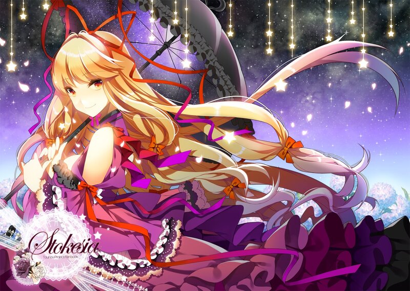 Anime girl with purple dress