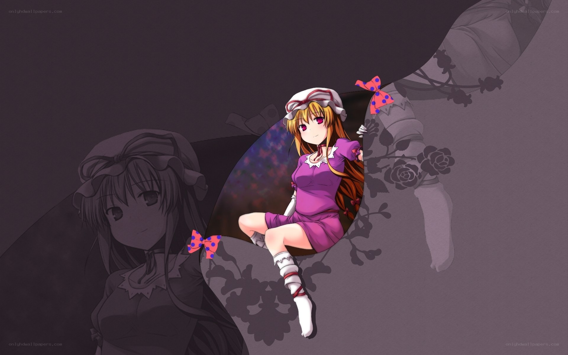 Anime girl with purple dress
