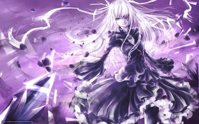 anime girl with purple dress