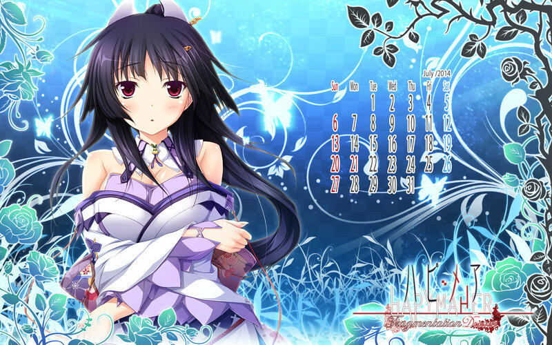 Anime Girl with Purple Dress — Blue