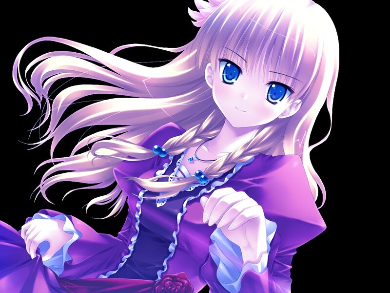 Anime Girl with Purple Dress — Calm