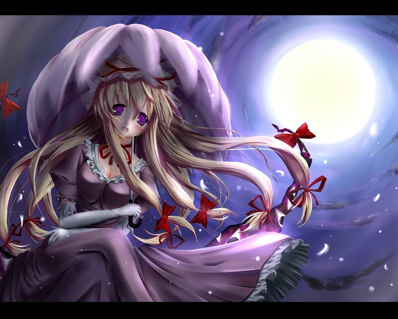 Anime Girl with Purple Dress — Dramatic, Night