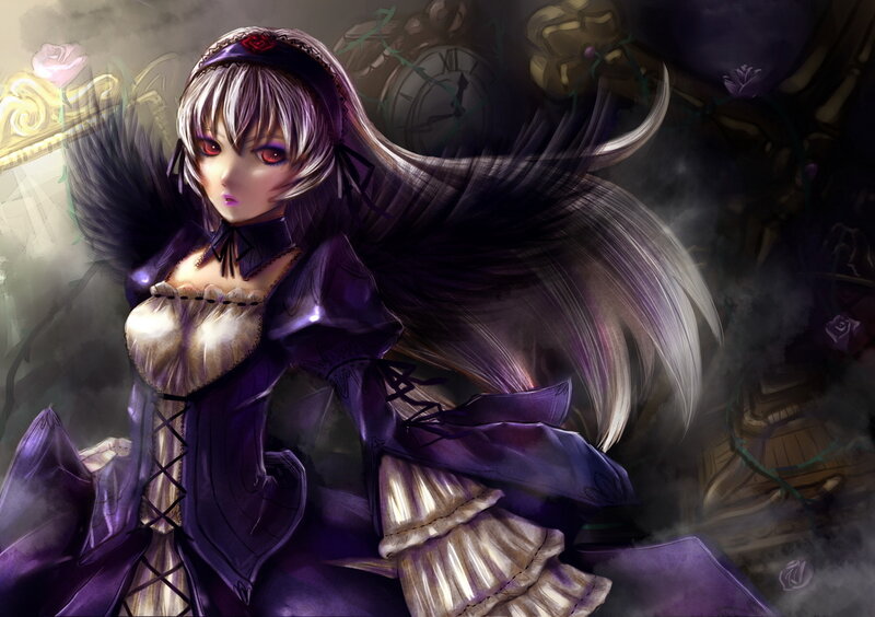 Anime Girl with Purple Dress — Dramatic