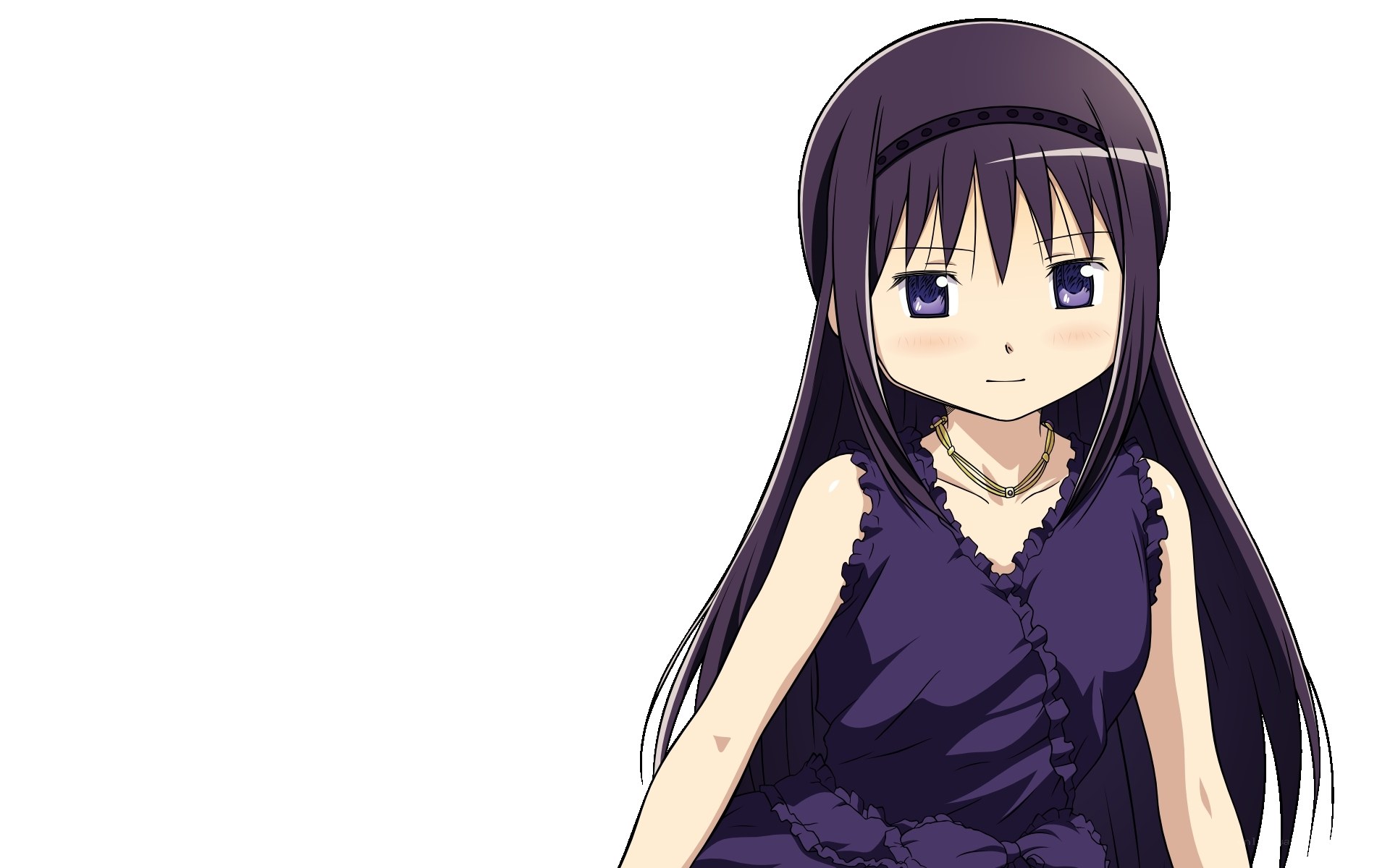 anime girl with purple dress