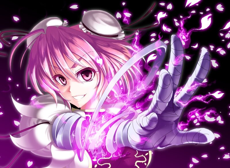anime girl with purple energy