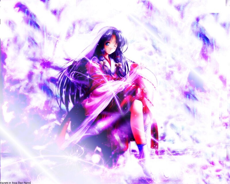 Anime girl with purple energy