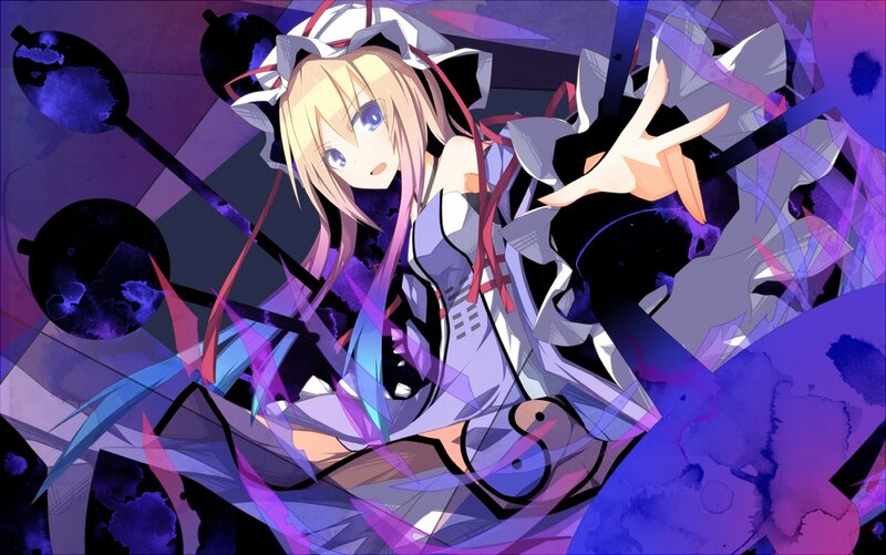 anime girl with purple energy