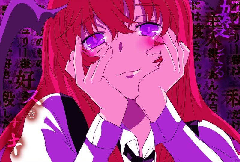 Anime girl with purple eyes