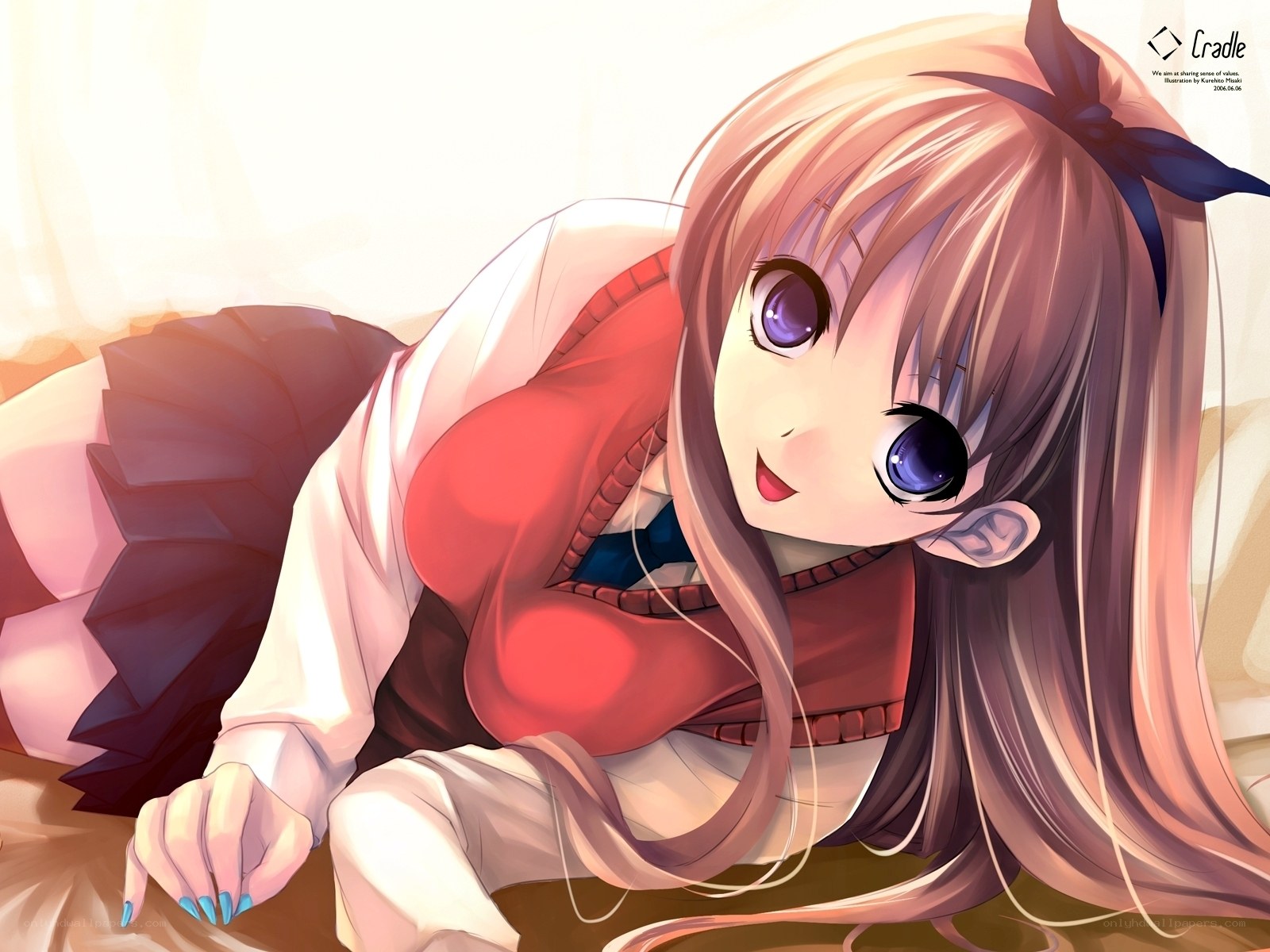 anime girl with purple eyes