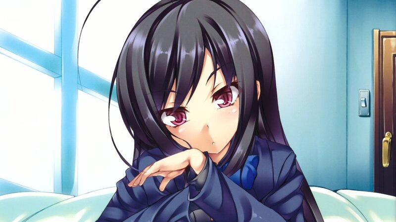 anime girl with purple eyes