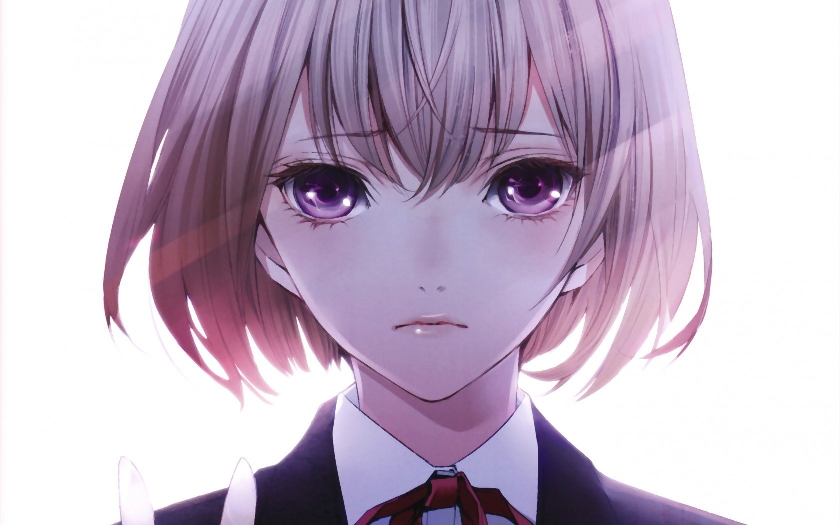 anime girl with purple eyes