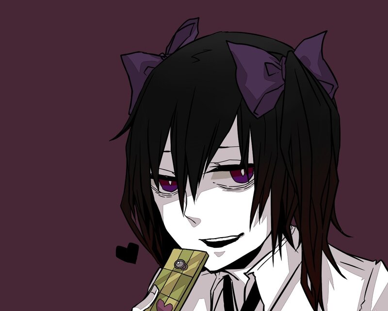 anime girl with purple eyes