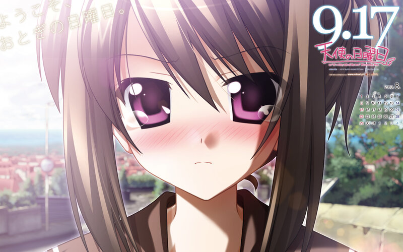 Anime girl with purple eyes