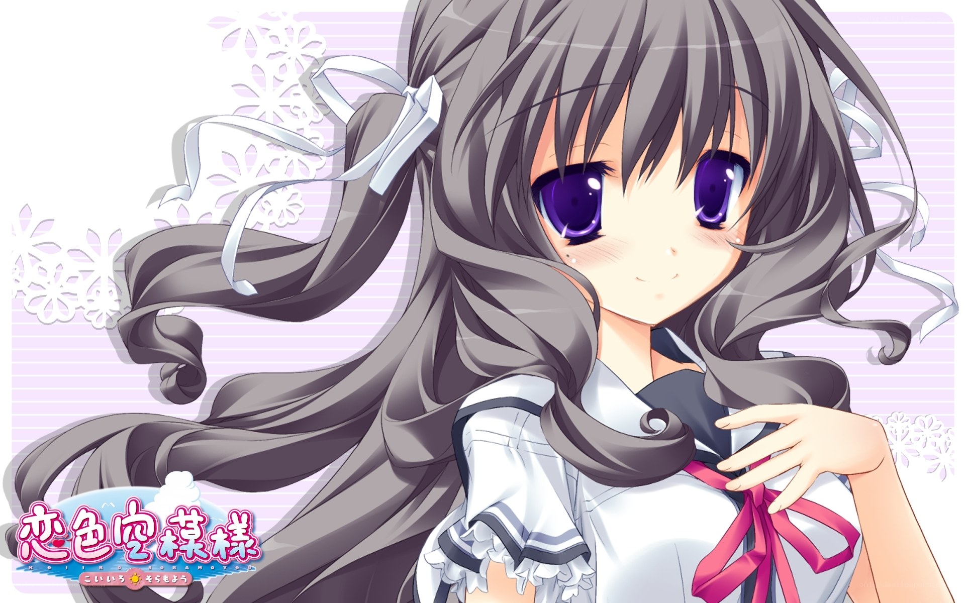anime girl with purple eyes