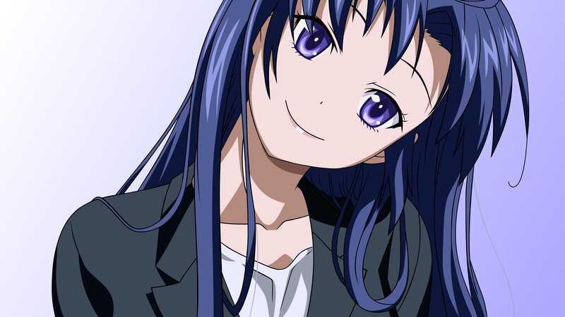anime girl with purple eyes
