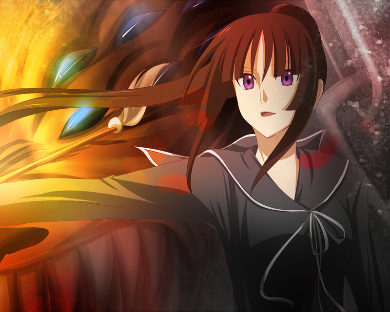 anime girl with purple eyes