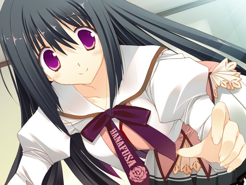 anime girl with purple eyes