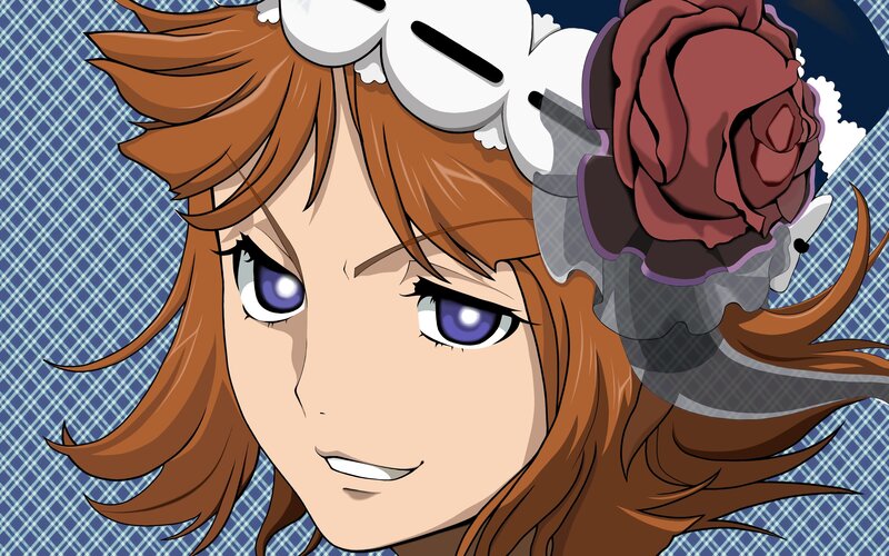 anime girl with purple eyes