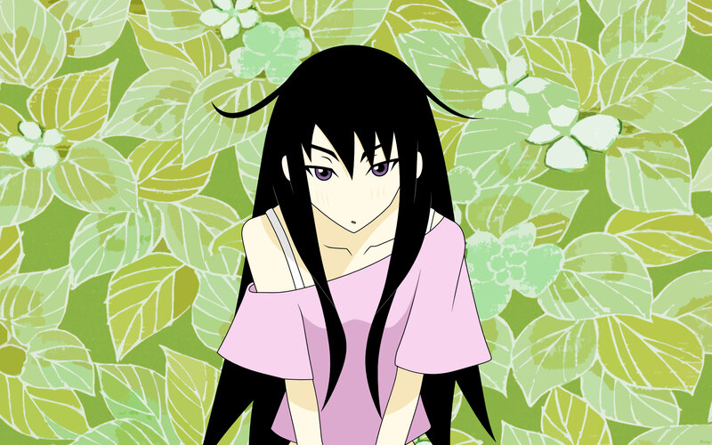 anime girl with purple eyes