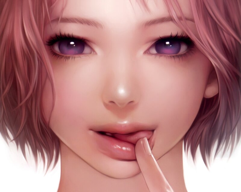 anime girl with purple eyes