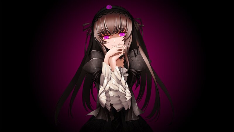 anime girl with purple eyes