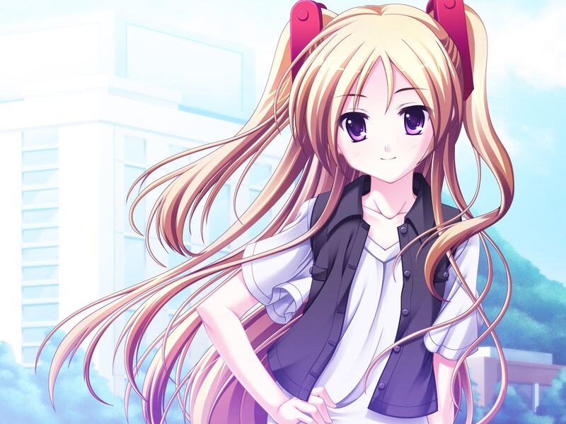 anime girl with purple eyes