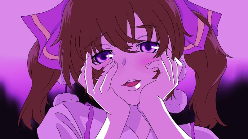 anime girl with purple eyes