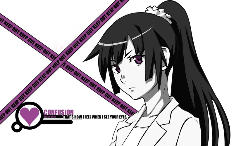 Anime Girl with Purple Eyes — Black, Dramatic, Manga, Tape