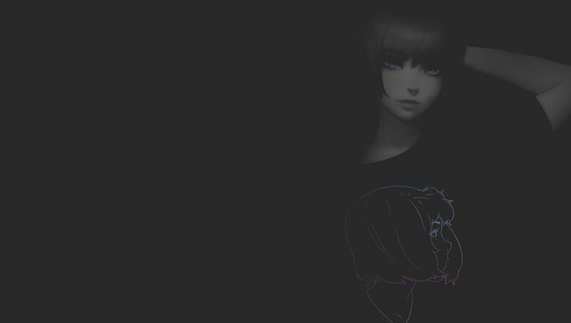 Anime Girl with Purple Eyes — Black, Dramatic, Night, Digital Art