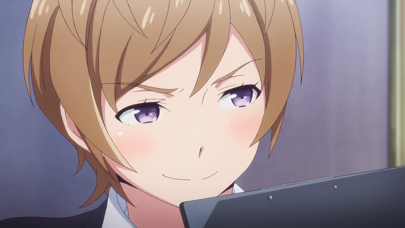 Anime Girl with Purple Eyes — Brown, Calm, Tablet