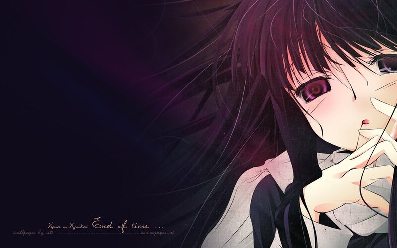 Anime Girl with Purple Eyes — Dramatic, Night