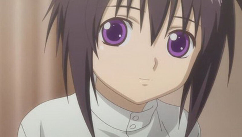 Anime Girl with Purple Eyes — Neutral, White Shirt