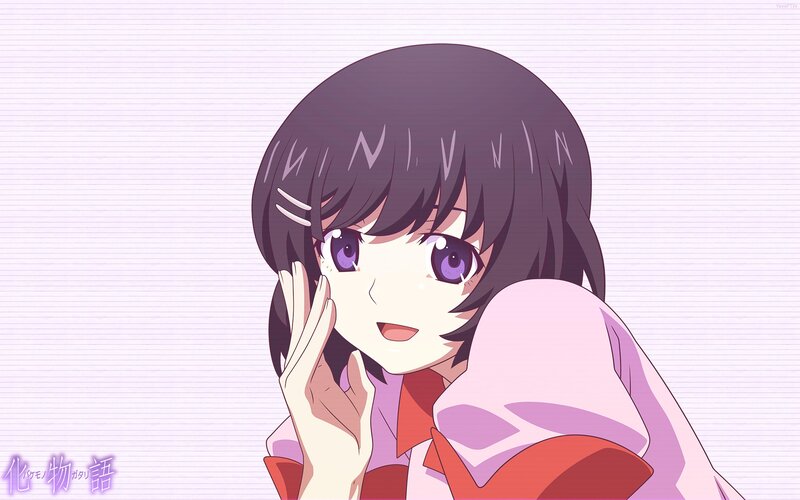 Anime Girl with Purple Eyes — Pink, Playful