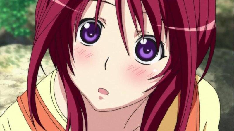 Anime Girl with Purple Eyes — Surprised