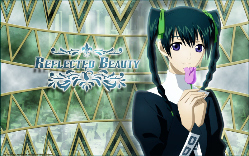 Anime girl with purple flower