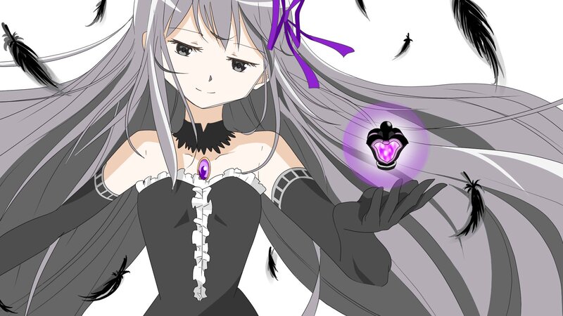 Anime Girl with Purple Gem