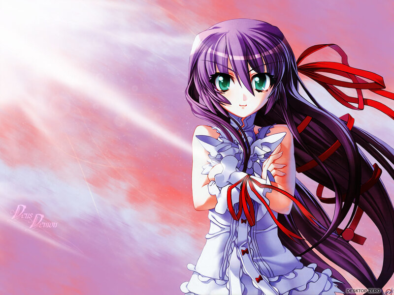 anime girl with purple hair