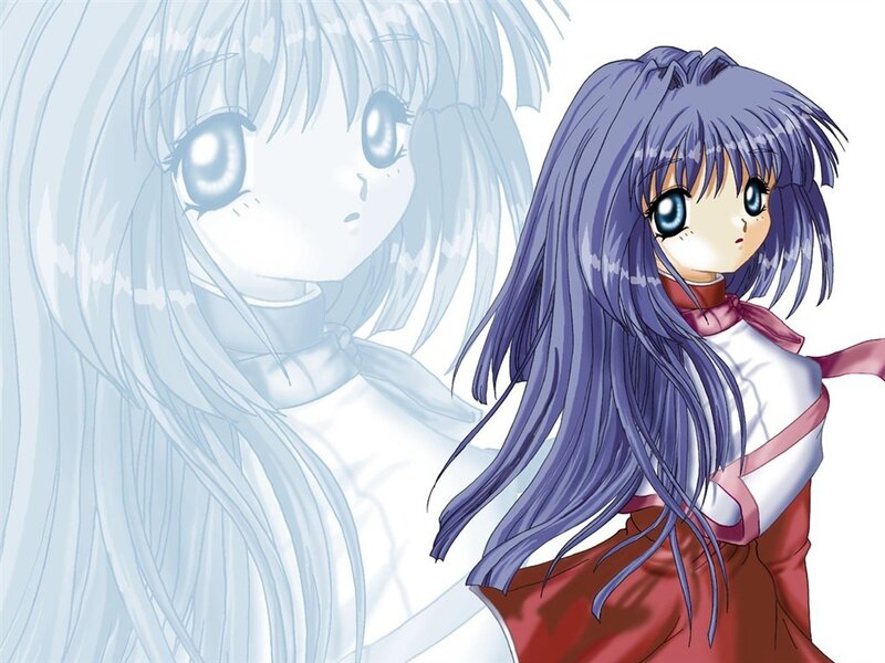 anime girl with purple hair