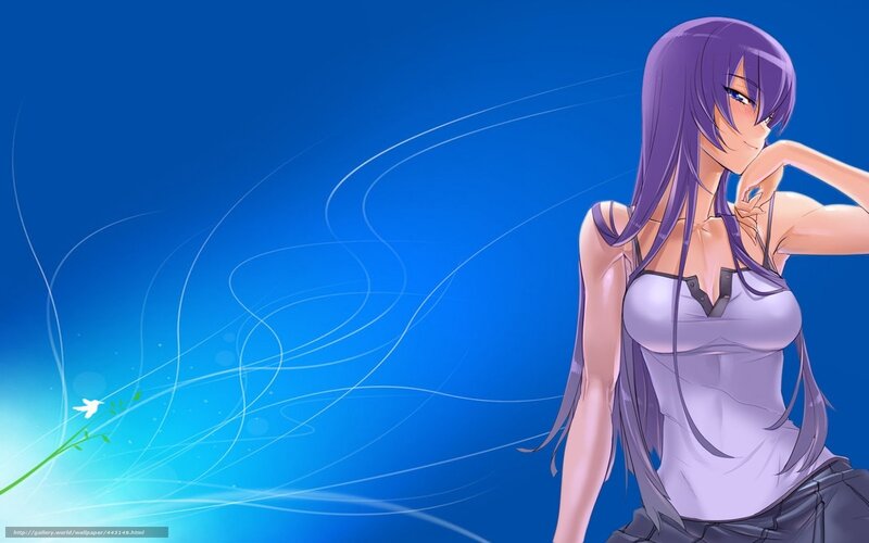 anime girl with purple hair