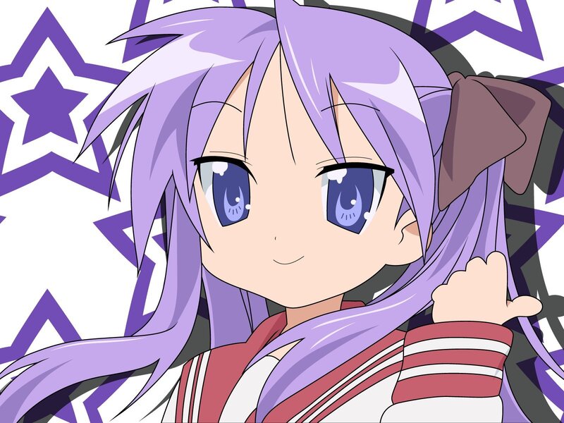 anime girl with purple hair