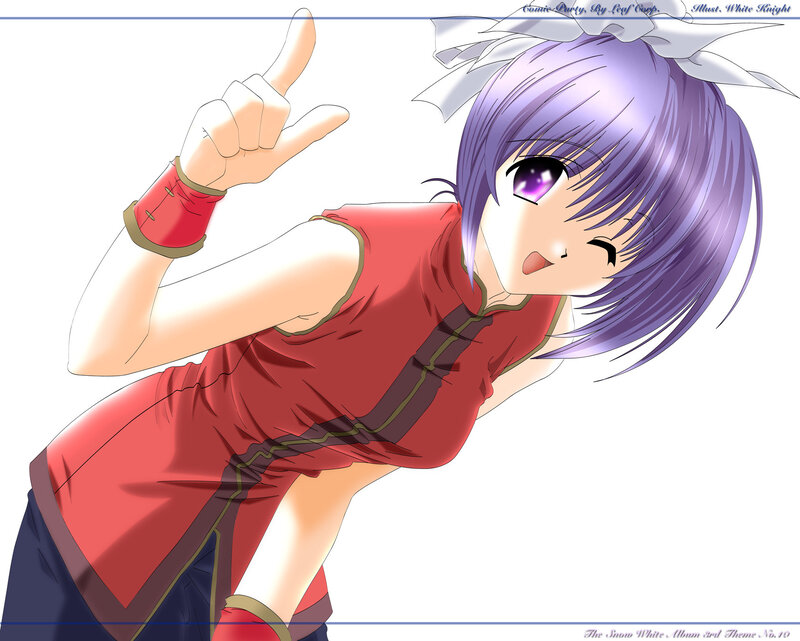 anime girl with purple hair
