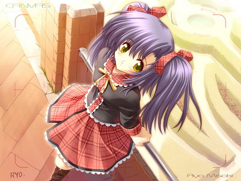 anime girl with purple hair