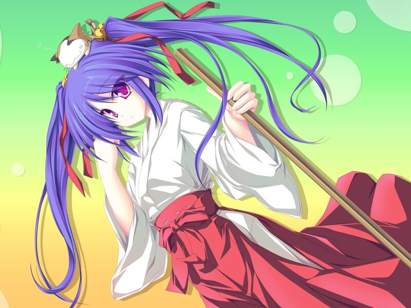 anime girl with purple hair