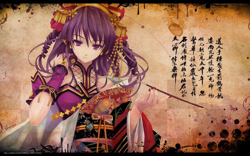 anime girl with purple hair
