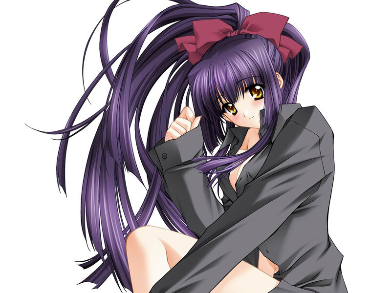 anime girl with purple hair