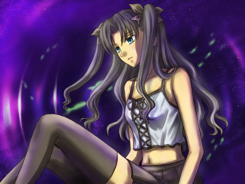 anime girl with purple hair
