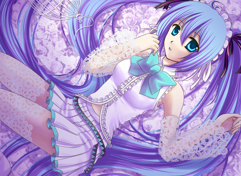 anime girl with purple hair