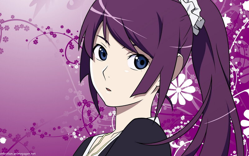 anime girl with purple hair