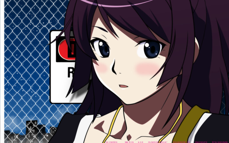 anime girl with purple hair